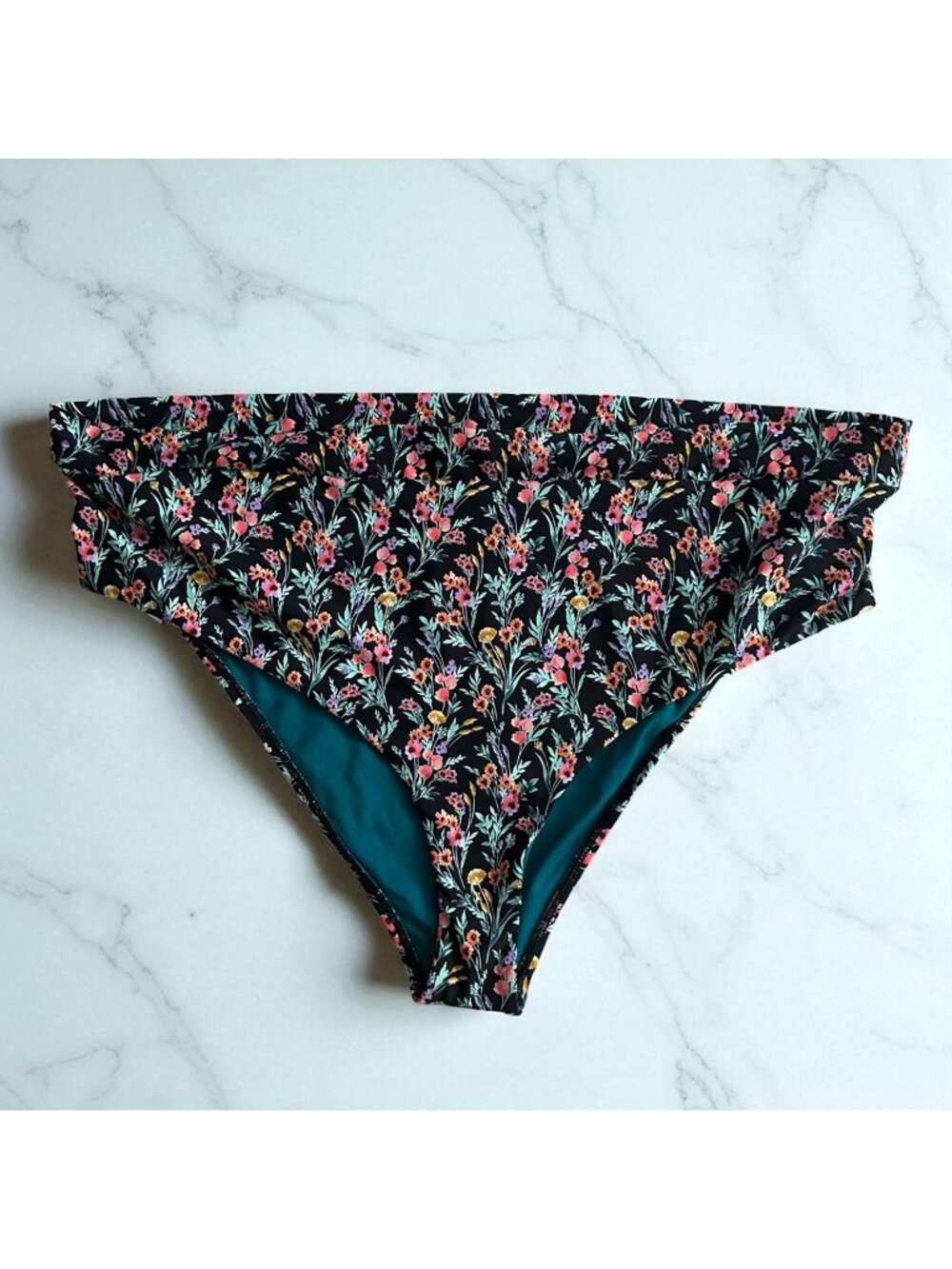 BODY GLOVE Floral Black Bikini Swim Bottoms Size 3X NEW NWOT